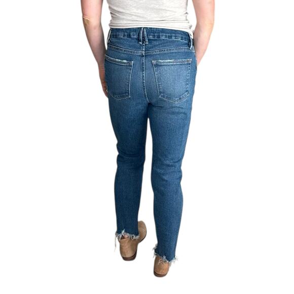 GOOD AMERICAN Good Legs Cigarette Jeans Raw Hem Women's Size 6/28 Denim Stretch - Picture 5 of 8